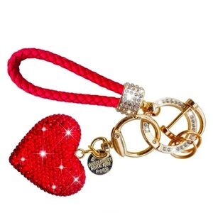 Red Heart Key Holder with Gold Accents